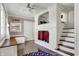 Charming bedroom with custom bunk beds, hardwood floors, and ample storage space at 7003 Eagle Dr, Nineveh, IN 46164