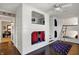Unique bedroom featuring custom-built bunk beds with individual cubbies and charming nautical decor at 7003 Eagle Dr, Nineveh, IN 46164