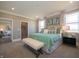 Comfortable main bedroom featuring bright windows, walk-in closet, and a calm color palette at 7636 Big Bend Blvd, Camby, IN 46113