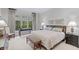 Bright bedroom featuring a large window, desk, and seating area, perfect for relaxation and productivity at 8027 Heyward Dr, Indianapolis, IN 46250