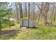 Shed in backyard with grass and trees around at 8644 S Kinman Dr, , IN 46164