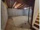 Unfinished basement with concrete walls and floors, exposed ceiling joists, and support beams at 11152 Dura Dr, Indianapolis, IN 46229