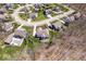 Stunning aerial view of homes in a meticulously planned community with mature trees and well-maintained lawns at 11410 Sea Side Dr, Fishers, IN 46040