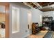 Basement space with recessed lighting, wall niches, exposed ceiling elements, and a wine rack feature at 171 W 44Th St, Indianapolis, IN 46208