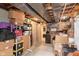 Utility basement area with exposed ceiling, boxes, and storage at 180 S 400 W, Lebanon, IN 46052