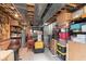 Unfinished basement area for storage, featuring exposed ceiling and concrete floor at 180 S 400 W, Lebanon, IN 46052