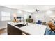 Open-concept kitchen featuring a large island, sleek appliances, and stylish design at 2329 Shelby St, Indianapolis, IN 46203