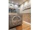 Stylish reception area with a modern desk featuring a tree design and decor at 2329 Shelby St, Indianapolis, IN 46203