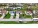 Neighborhood view of houses surrounded by tree lined streets and green lawns at 3110 S Temple Ave, Indianapolis, IN 46237