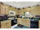 Well-lit kitchen area showcasing plentiful cabinet storage and a microwave at 3110 S Temple Ave, Indianapolis, IN 46237