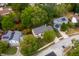 Overhead view of the property showcasing the house, well-manicured yard, and surrounding neighborhood at 3738 Barrington Dr, Carmel, IN 46033