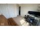 Bedroom with futon, desk and two closets at 530 Farnham Dr, Westfield, IN 46074