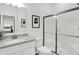 Bright bathroom with modern fixtures, a glass-enclosed shower, and sleek design at 5311 Pelion Pl, McCordsville, IN 46055