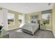 Bright bedroom with lots of natural light, featuring neutral decor, gray carpet, and plush bedding at 5311 Pelion Pl, McCordsville, IN 46055