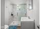Bright bathroom featuring a glass enclosed shower and modern fixtures at 6827 S 500 W, Trafalgar, IN 46181