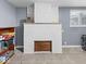 Close up of brick fireplace in bonus room at 6827 S 500 W, Trafalgar, IN 46181