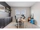 Comfortable home office with ample storage, natural light, and a sleek, modern design at 8673 Laurelton Pl, Brownsburg, IN 46112