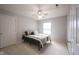 Bedroom with gray walls, ceiling fan, and closet at 8748 N Autumnview Dr, McCordsville, IN 46055