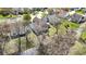 Aerial view of the house with waterfront and mature trees at 9526 Colony Pointe E Dr, Indianapolis, IN 46250