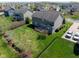 An aerial view showcases a spacious, well-maintained backyard, perfect for outdoor activities and relaxation at 11014 Woodpark Dr, Noblesville, IN 46060
