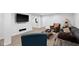 Finished basement featuring cozy seating area with modern television setup at 11014 Woodpark Dr, Noblesville, IN 46060