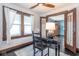 Home office with french doors, desk, chair, and ceiling fan at 1116 N Linwood Ave, Indianapolis, IN 46201