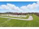 Spacious aerial view of a school building with parking, green fields, and manicured landscaping at 12536 Lowery Way, Fishers, IN 46037