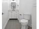 This lovely bathroom offers a modern mirror, tile flooring, and white vanity with drawers at 12536 Lowery Way, Fishers, IN 46037