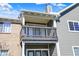 Balcony features wood railing, providing a comfortable outdoor living space with views at 12588 Tennyson Ln # 205, Carmel, IN 46032