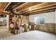 Unfinished basement with boxes and windows, perfect for storage or future development at 132 Oakhurst Way, Westfield, IN 46074