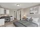 Comfortable bedroom with integrated desk space and neutral decor at 13314 Lansbury Ln, Fishers, IN 46037
