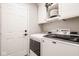 A well-lit laundry room with modern appliances and ample storage at 15037 Rutherford Dr, Westfield, IN 46074