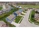 Aerial view of a neighborhood showcasing the home's location, landscaping, and surrounding streets at 15723 Myland Dr, Noblesville, IN 46062