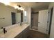 Stylish bathroom with a double sink vanity, sleek hardware, and a marble shower at 2252 Marjorie Way, Shelbyville, IN 46176