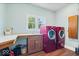 Laundry room with red washer and dryer, sink, a folding table, and ample counter space at 244 W Admiral S Way, Carmel, IN 46032