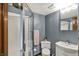 Comfortable bathroom with a walk-in shower, updated fixtures, and ample space for personal care at 4337 Lincoln Rd, Indianapolis, IN 46228