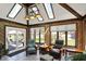 Sunroom with skylights offers natural light and comfortable seating with patio access at 4337 Lincoln Rd, Indianapolis, IN 46228