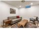 Basement with gray sofa, contemporary decor, and recessed lighting at 4343 N Pennsylvania St, Indianapolis, IN 46205