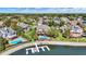 Stunning aerial view of lakeside home, pool, and dock in lush green neighborhood at 4843 Snowberry Bay Ct, Carmel, IN 46033