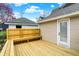Well-built backyard deck with access to the back door at 604 Wood St, Greenfield, IN 46140