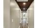 Hallway with wood ceiling and flooring at 604 Wood St, Greenfield, IN 46140