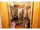 Organized walk-in closet featuring shelving, hanging racks and storage baskets at 701 E Main St, Westfield, IN 46074