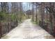 Long private driveway leading to a charming house amidst mature trees and natural landscape at 701 E Main St, Westfield, IN 46074
