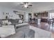 Spacious living room offering seamless transition to the open kitchen, ideal for Gathering interaction at 8926 New Heritage Ct, Indianapolis, IN 46239