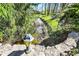 Picturesque backyard creek view, accented by stone features and abundant greenery at 11625 Rolling Springs Dr, Carmel, IN 46033