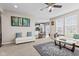 Open-concept space showcasing the living room, dining area, and kitchen at 1334 Winfield Way, Greenwood, IN 46143