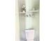 Charming bathroom featuring decorative shelves with accent plants and a white toilet at 2303 Cole Wood Ct, Indianapolis, IN 46239