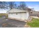 Detached garage with a door and a sealed door on a partially cloudy day at 3335 W 400 N, Anderson, IN 46011