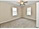 Inviting bedroom showcasing neutral paint, carpeting, and two large windows at 3516 N Capitol Ave, Indianapolis, IN 46208