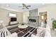 Bright living room features a fireplace, striped rug, recessed lighting, and neutral decor at 3516 N Capitol Ave, Indianapolis, IN 46208